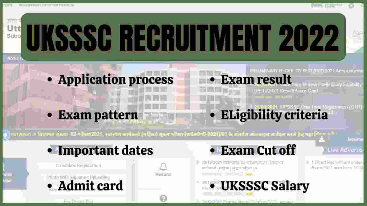 UKSSSC Recruitment 2022 -Apply online