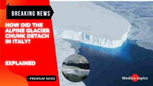 Alpine Glacier Chunk detach in Italy