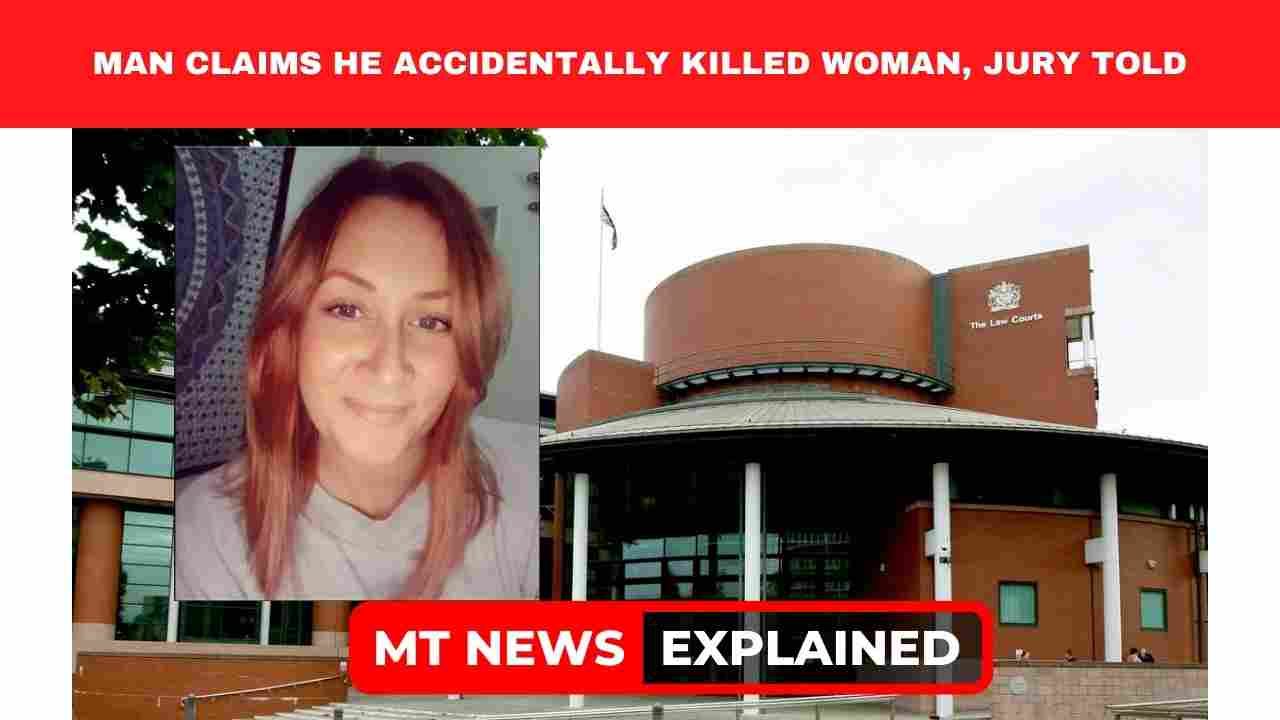 According to evidence presented to the jury, the man accused of killing a woman and burying her in a makeshift grave said that she was accidentally killed when he threw an axe at a tree.
