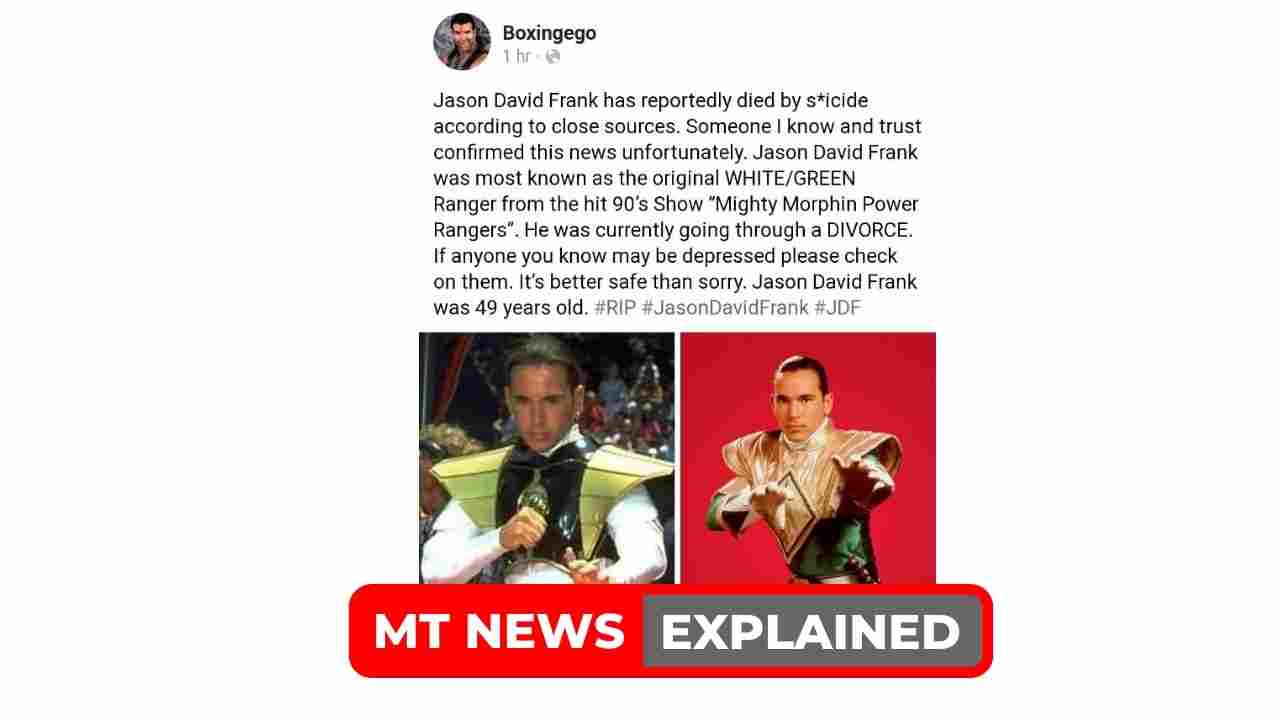 Why did Jason David Frank Commit suicide? Everything we know so far ...