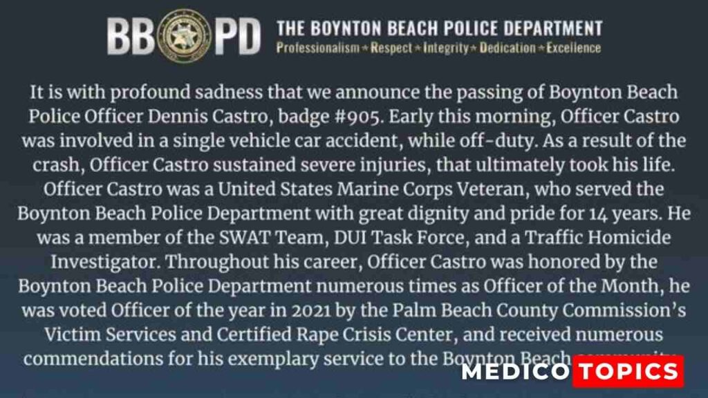 BBPD statement on Dennis Castro death