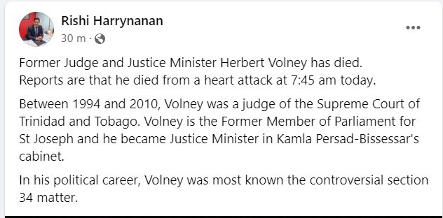 Herbert Volney cause of death