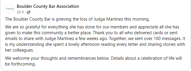 How did Kristy Martinez die? Boulder County Judge Cause of death Explained