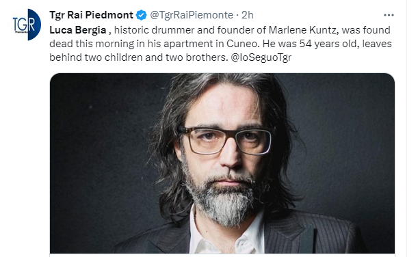 How did Luca Bergia die? Drummer and Founder of Marlene Kunz cause of death Explained