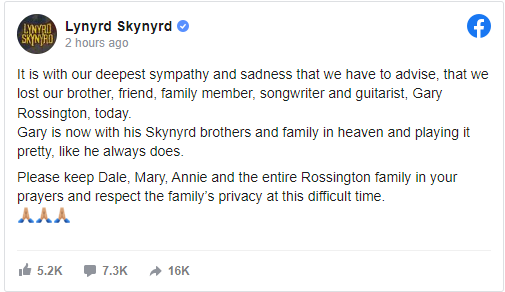 How did Gary Rossington die? Lynyrd Skynyrd guitarist's cause of death and Obituary
