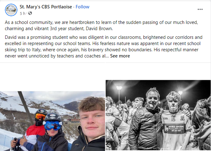 David Brown death: 15 year-old Laois football player died tragically in Quad bike accident