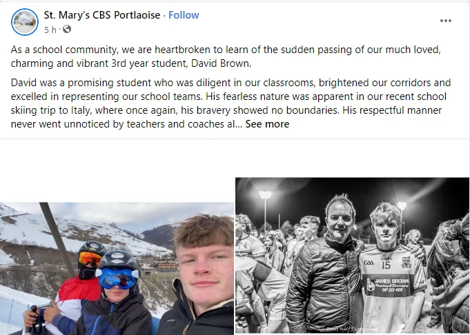 David Brown death: 15 year-old Laois football player died tragically in Quad bike accident