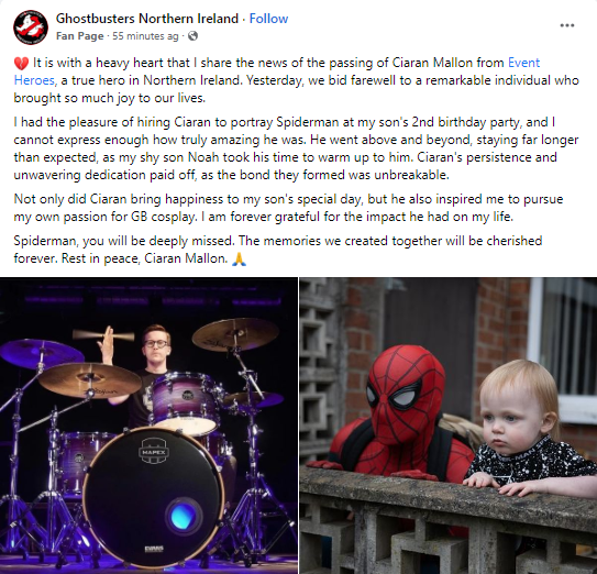Ciaran Mallon death: Beloved Belfast Spider-Man and drummer passed away ...